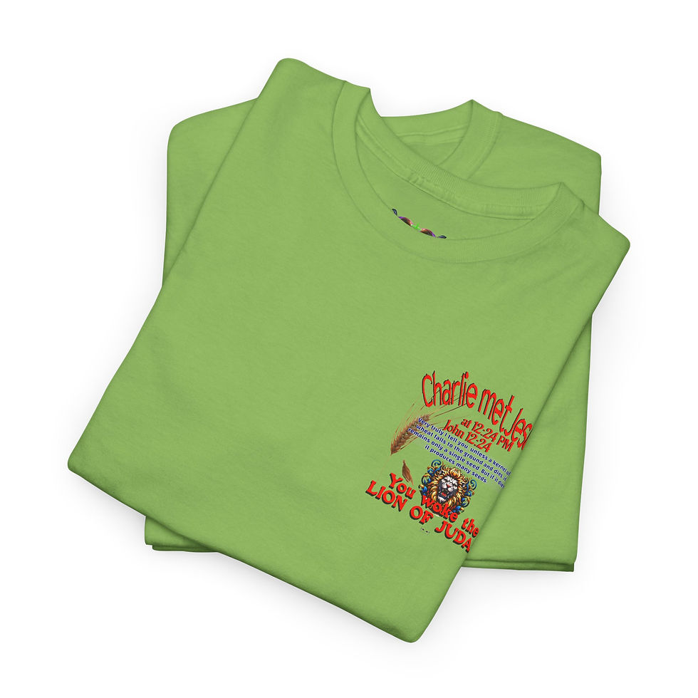 Thumbnail: Christian Cotton T-Shirt- Charlie Kirk met Jesus at 12:24 & John 12:24 says...  
