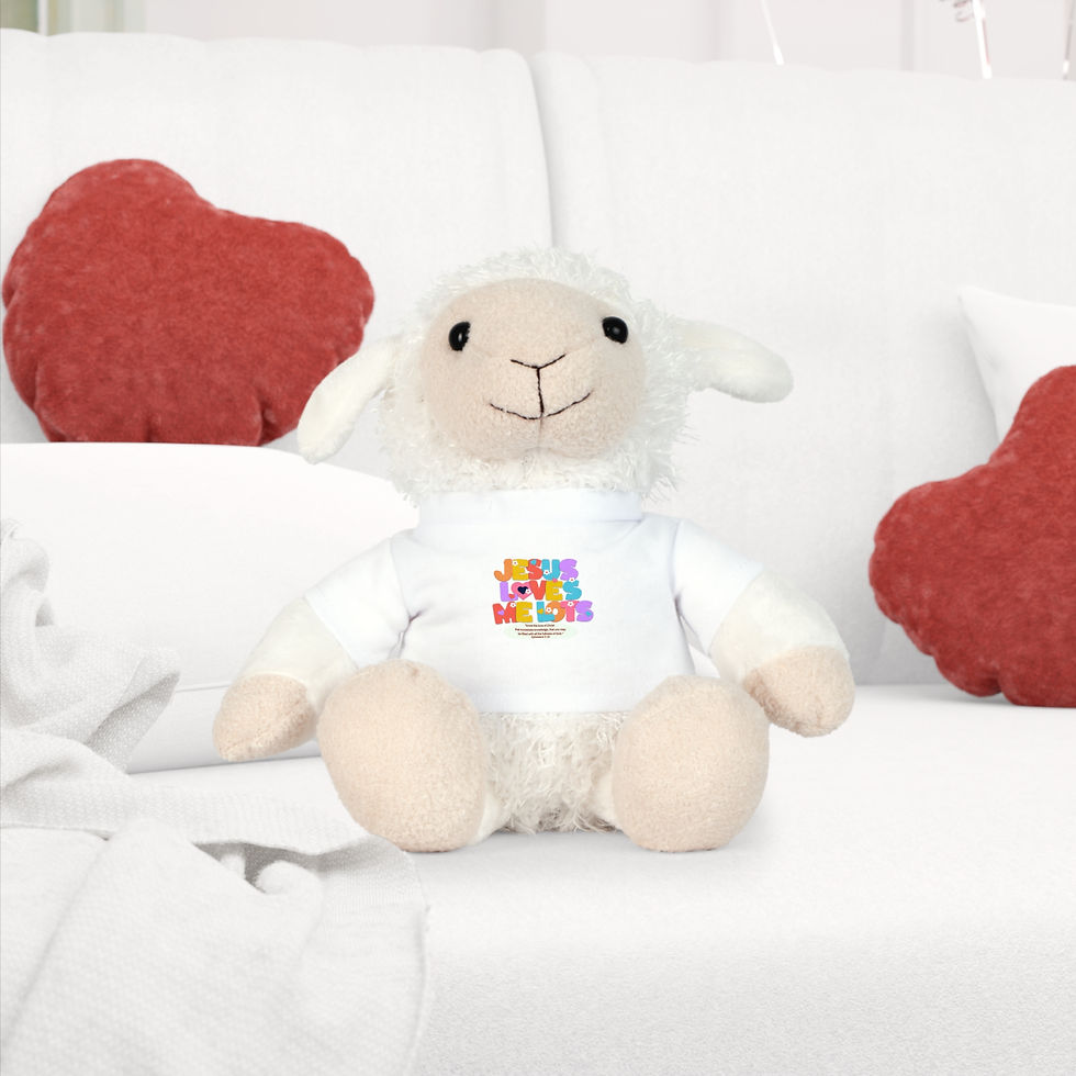 Thumbnail: Stuffed animals JESUS LOVES ME LOTS Ephes 3:19 Lambie, Elephant, Bunny and Bear
