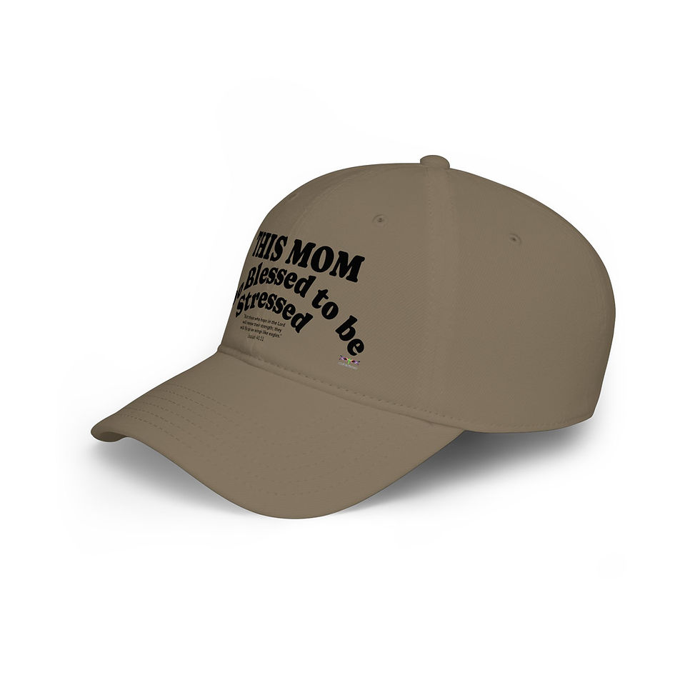 Thumbnail: This MOM -Too Blessed to Be Stressed with Scripture Isaah 40:31 - Baseball Cap
