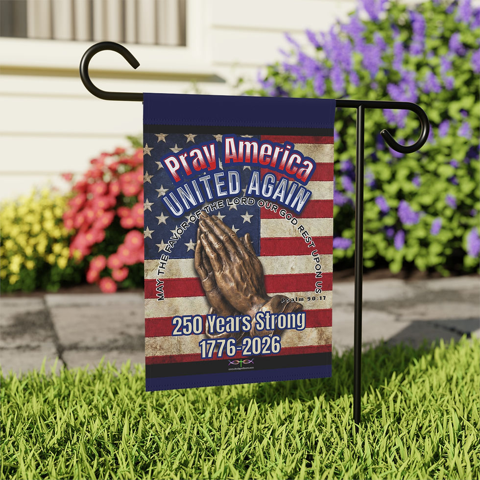 Thumbnail: Pray America United Again Garden Flag  250 Years Strong 1776-2026 w/ Psalm 90:17