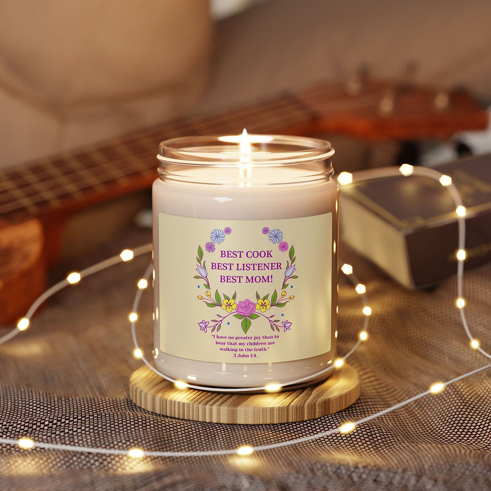 Thumbnail: Christian Soy Candle  "Best Cook, Best Listener, Best Mom" Scripture 1 John 3:4
