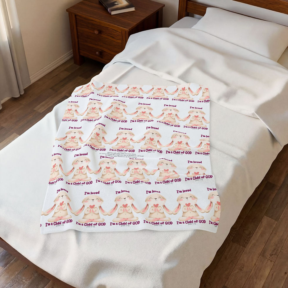 Thumbnail: God's Got It Bunny Blanket says that You Are LOVED & a Child of God, John 1:12