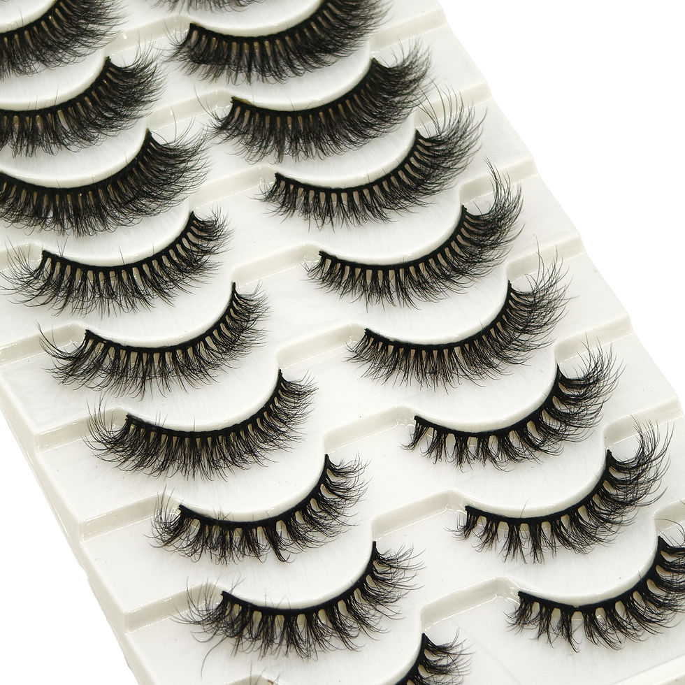 Thumbnail: 10 Pairs Mix Lashes Mink Fluffy Dramatic False Eyelashes Natural Long Faux Mink 