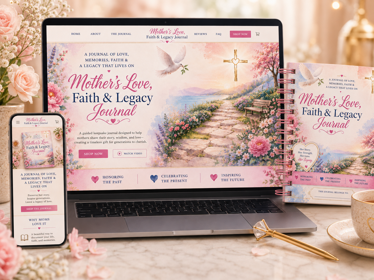 Mother’s Love, Faith & Legacy Journal – Fillable + Hyperlinked Digital Edition