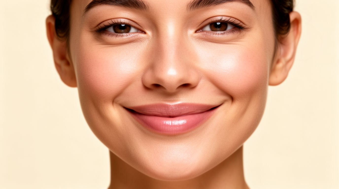 Natural lips in a subtle medical aesthetics portrait for an article comparing a lip flip with lip filler.