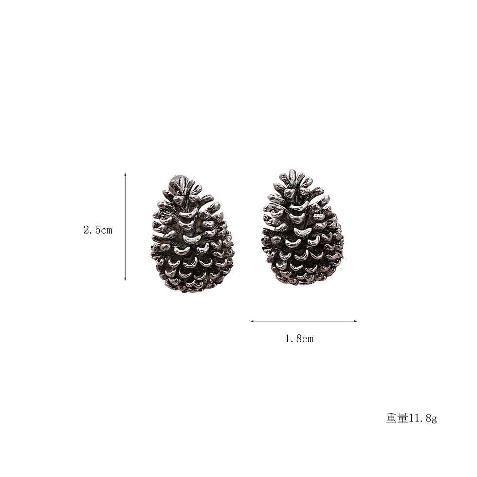 Thumbnail: Pine Cone Stud Earrings | 18K Real Gold Plated Eco Brass