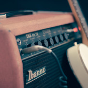 amplifier and guitar