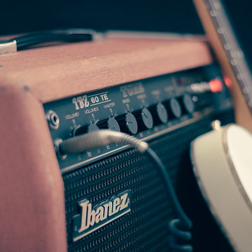 amplifier and guitar