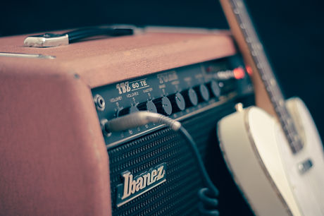 amplifier and guitar