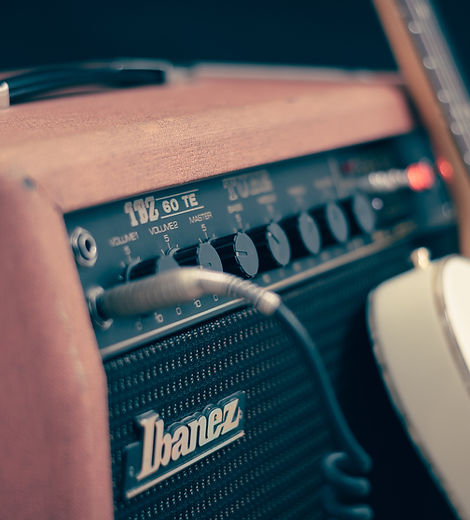 amplifier and guitar