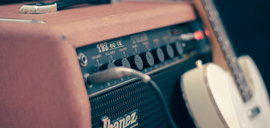 amplifier and guitar