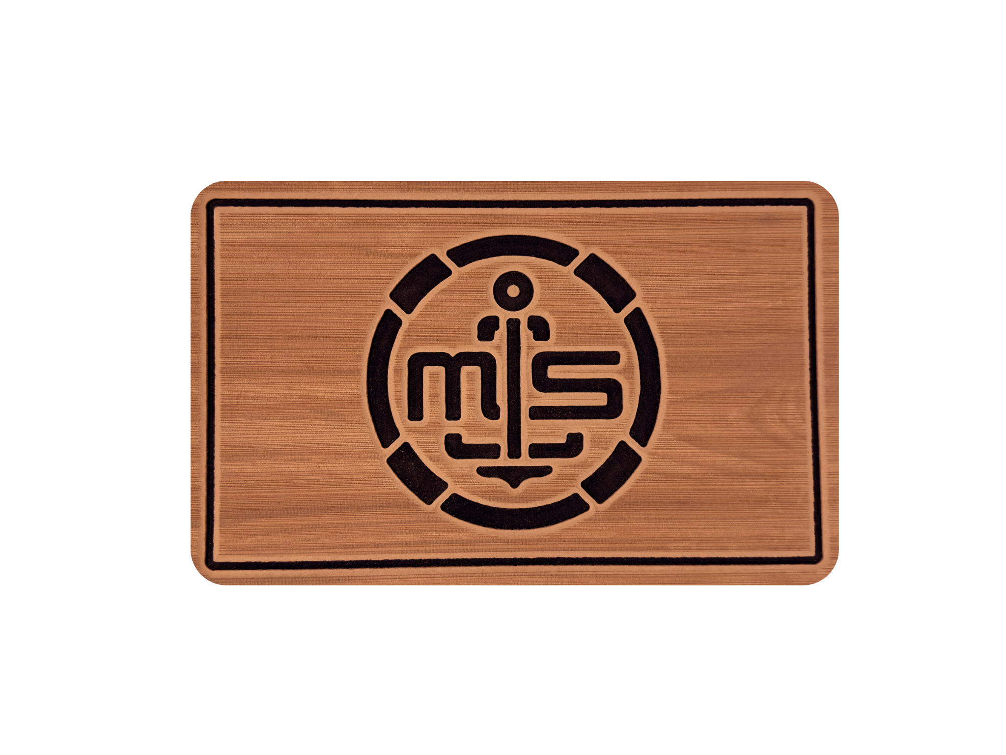 Wood Grain Teak / Black EVA decking sample