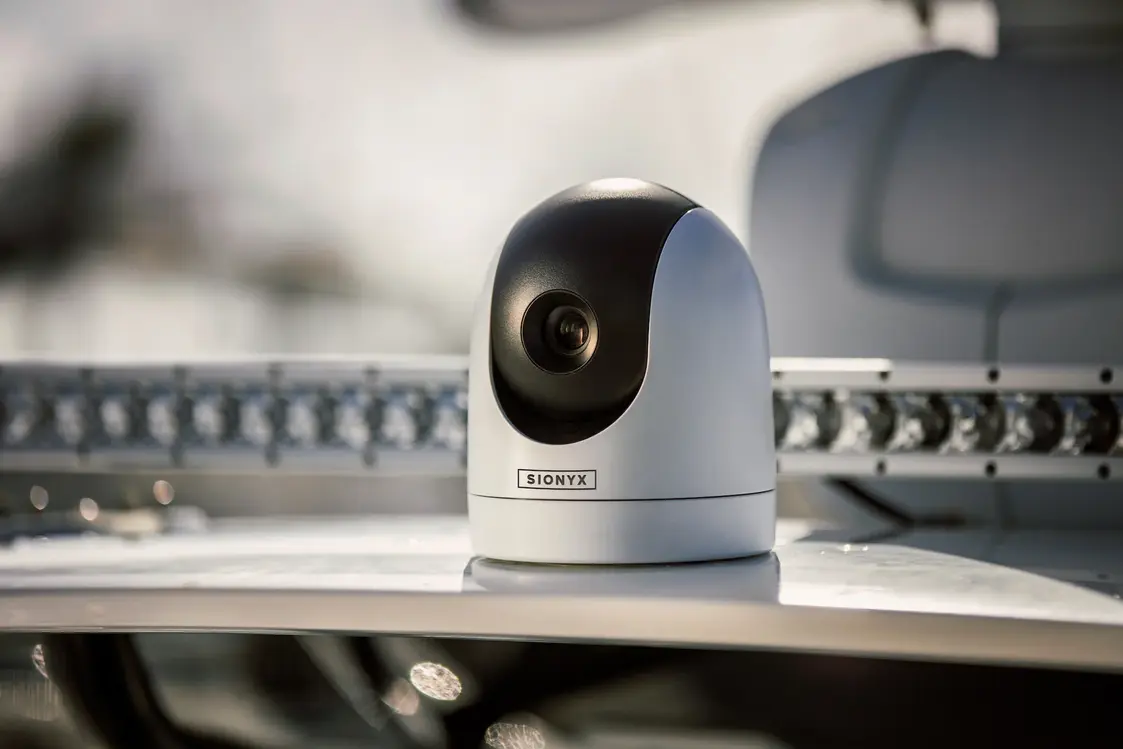 white nightwave sionyx marine navigational camera installed