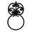 Thumbnail: Wrought Iron Fleur de Lis Towel Ring Wall Mounted Bathroom Scroll Open Classic