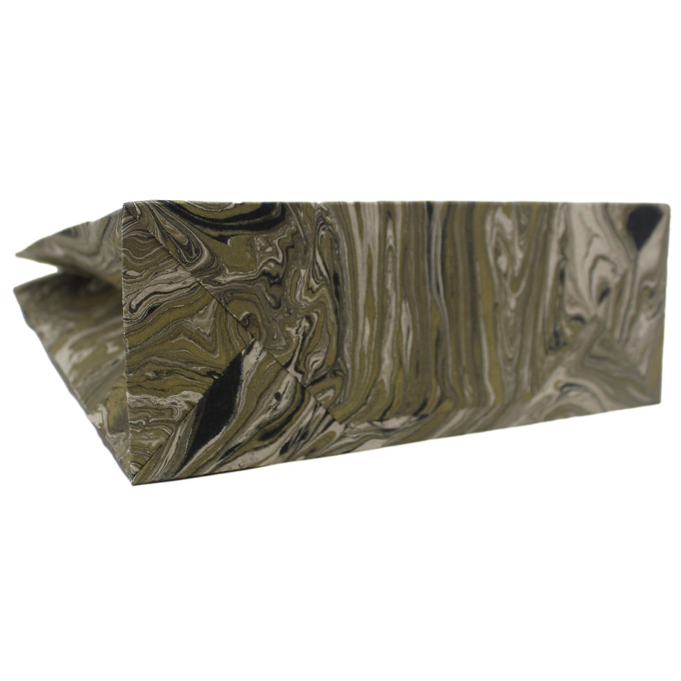 Thumbnail: Lokta Marbleized Paper Gift Bags - Black/Gold