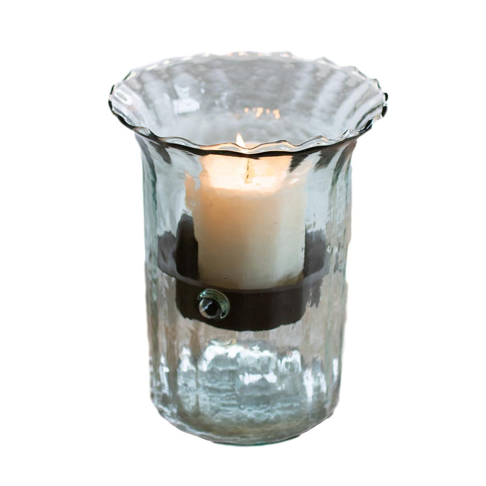 Thumbnail: Ribbed Glass Cylinder Candle Holders - Double Delight