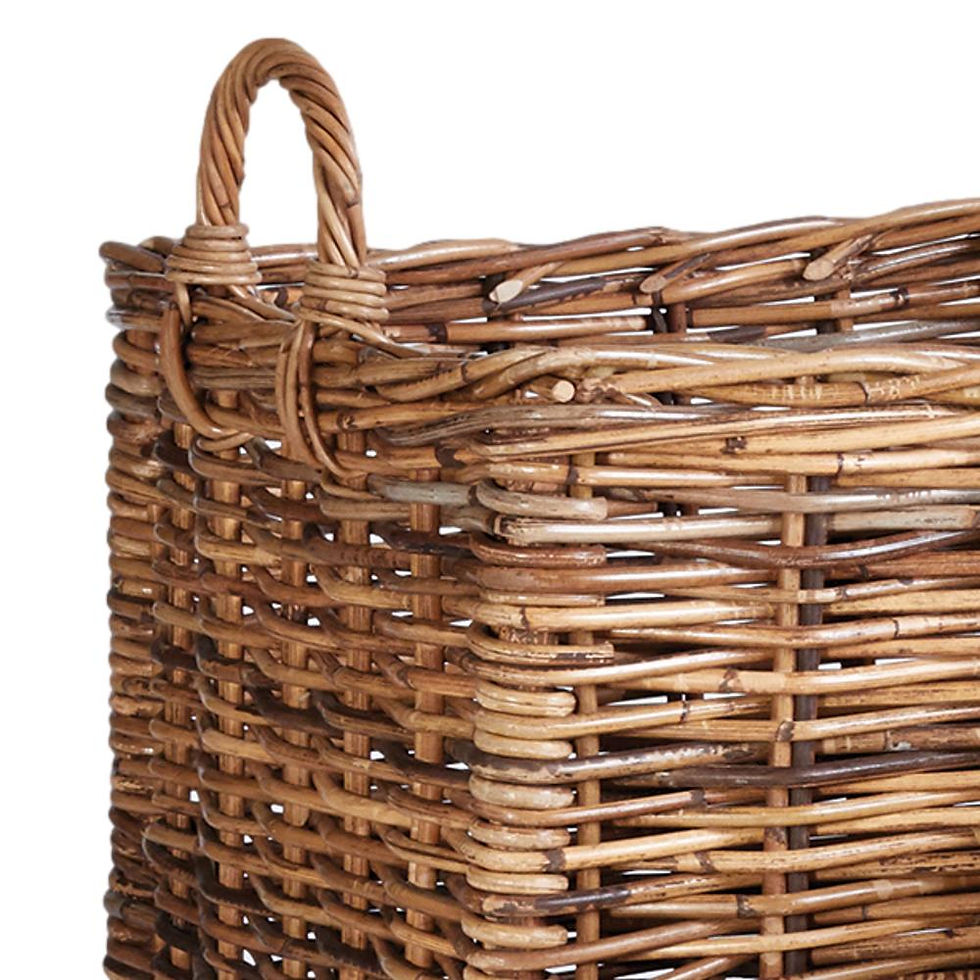 Thumbnail: Three Natural Rattan Large Square Baskets