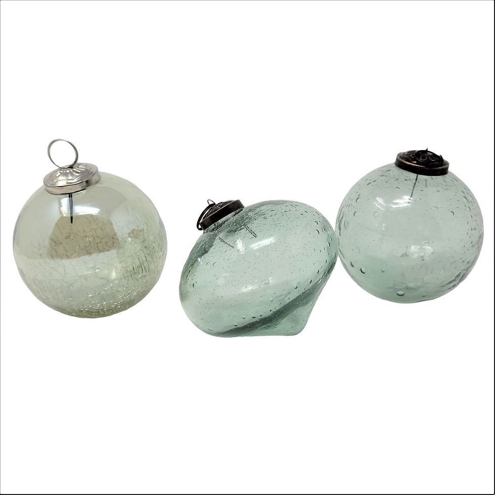 Thumbnail: Recycled Glass Ornament - Crackle
