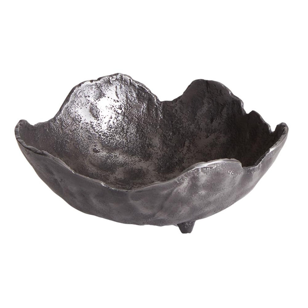 Thumbnail: Two Freeform Industrial Gray Bowls