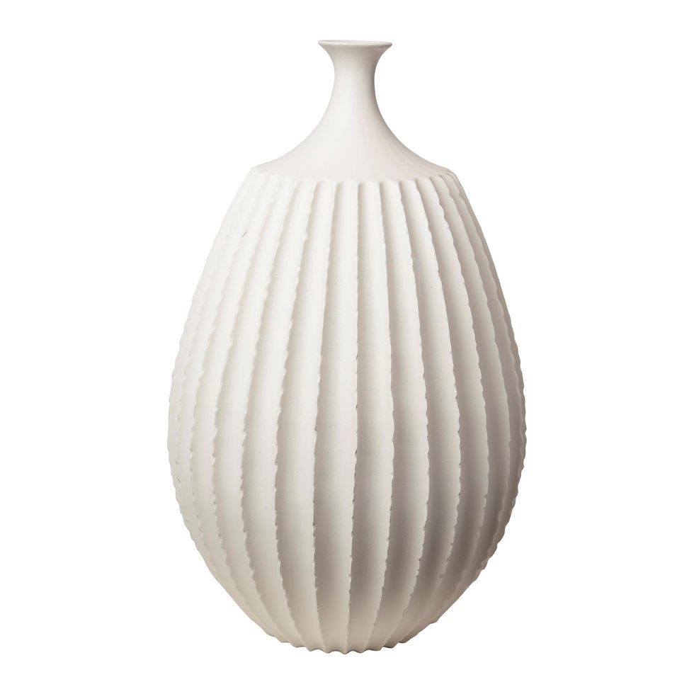 Thumbnail: Sawtooth Bottle Vases - Rustic White