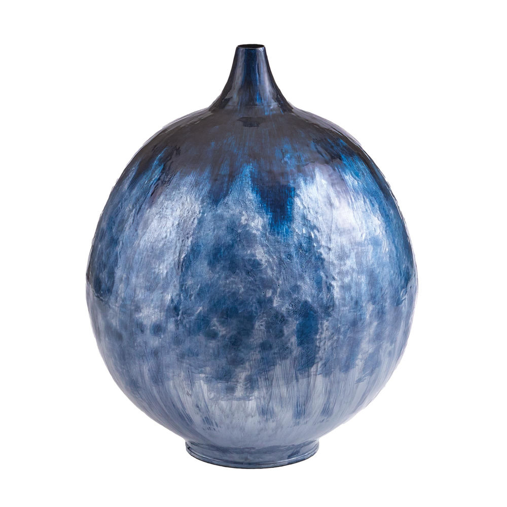 Modern Blue Ombre Enamelware Vase - Fat