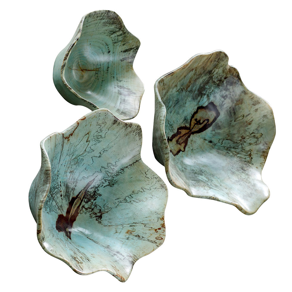 Thumbnail: Three Free Form Wood Wall Bowls