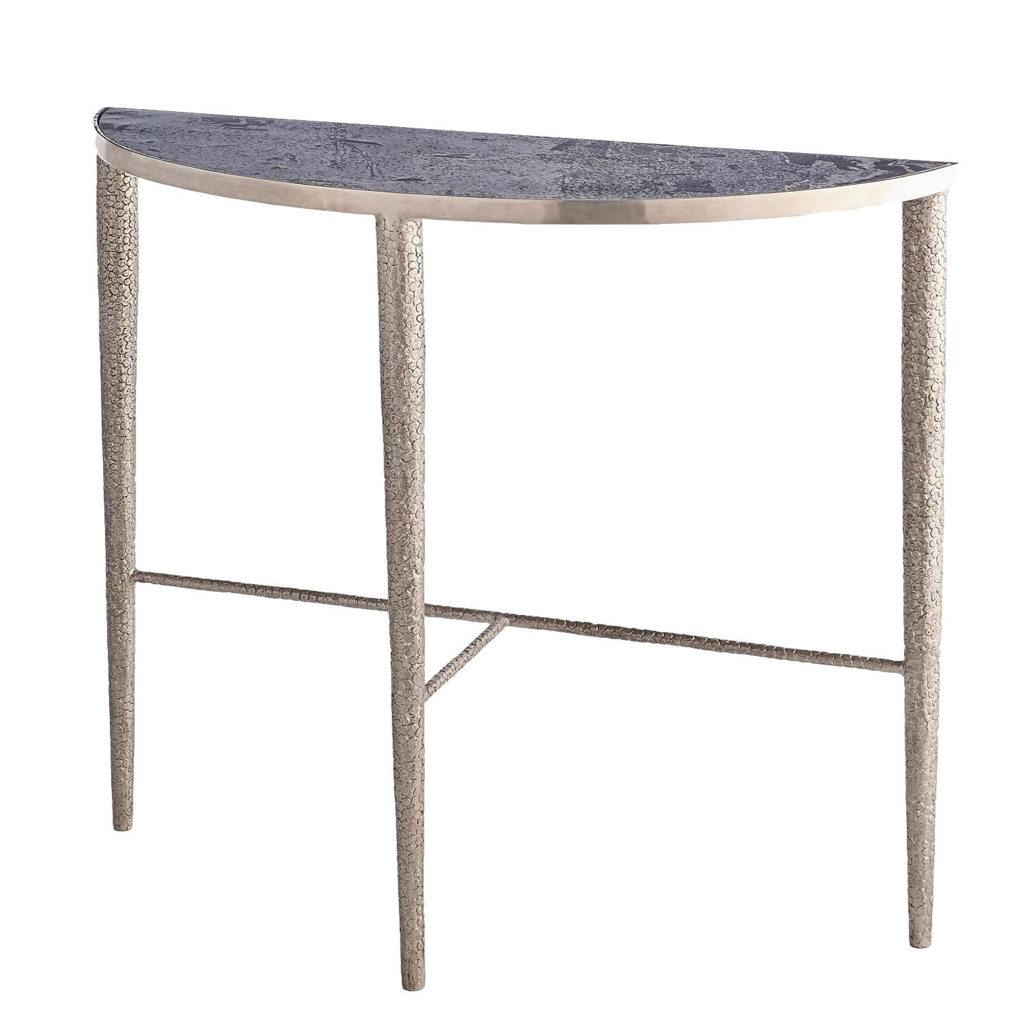 Demilune Console - Gray/Nickel