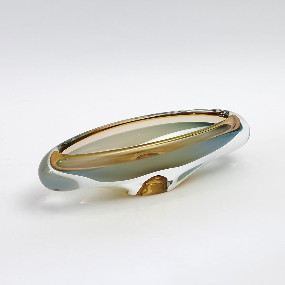 Thumbnail: Pistachio Amber Canoe Bowl