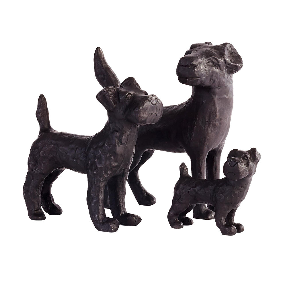 Three Terrier Figurines