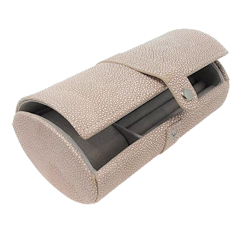 Thumbnail: Faux Shagreen Travel Jewelry Organizer