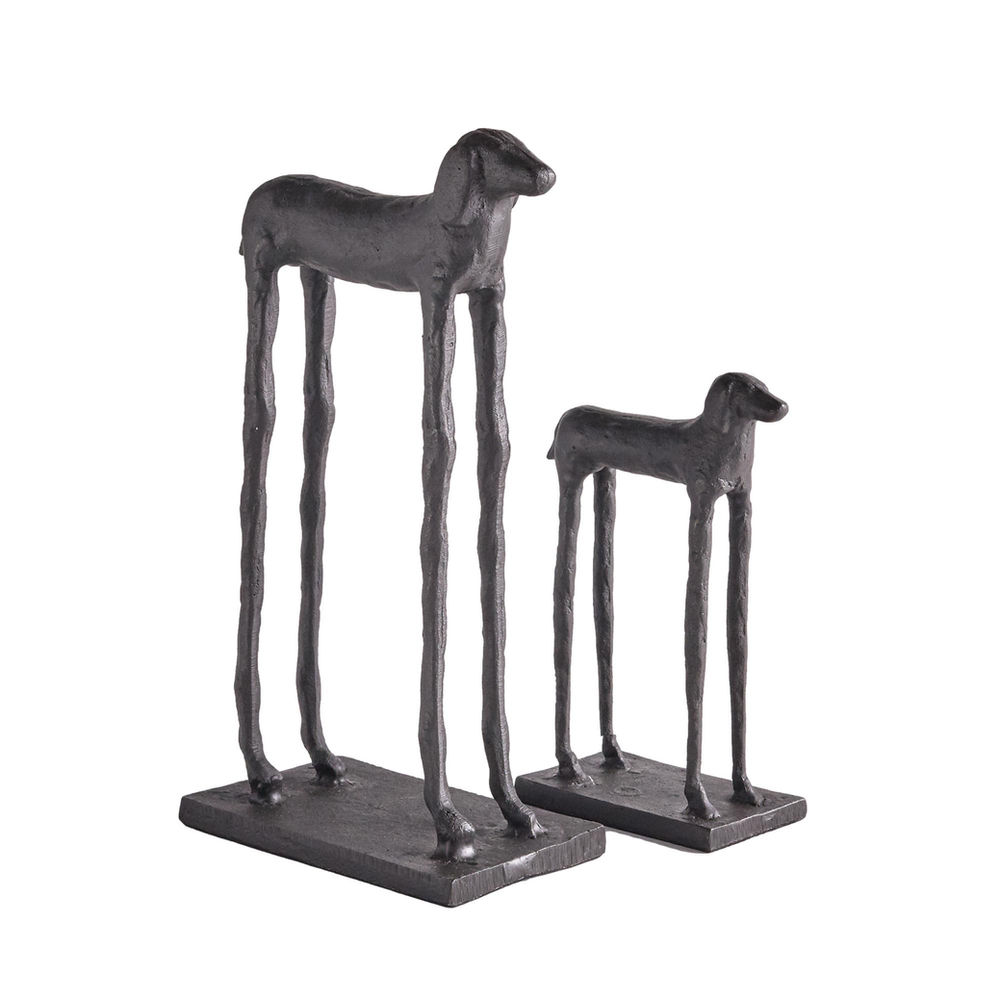 Two Tall Hound Sculptures