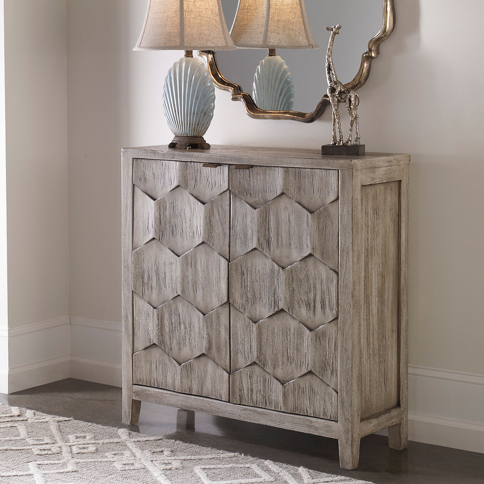 Thumbnail: Honeycomb Smoked Ivory Accent Cabinet
