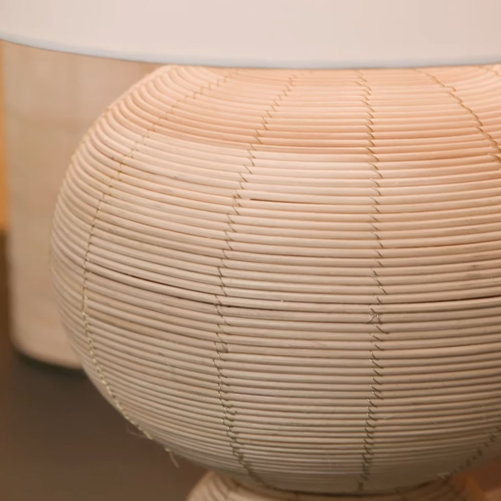 Thumbnail: Whitewashed Wicker Hourglass Lamp