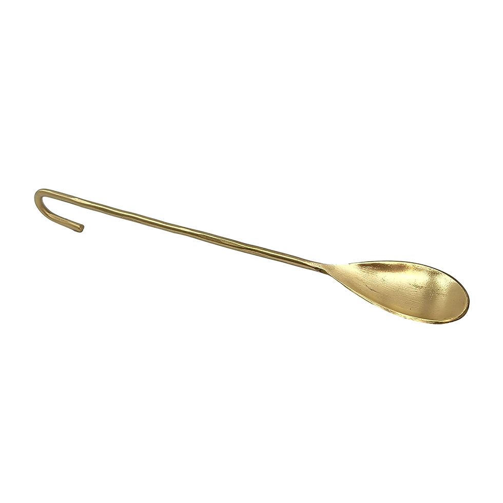 Thumbnail: Long Brass Jar Spoon with Hook