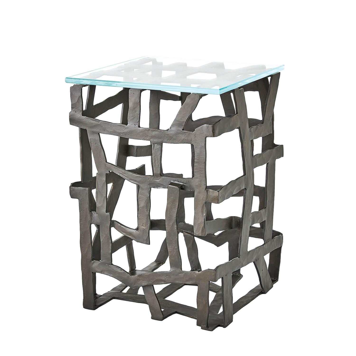 "Fracture" End Table - Blackened