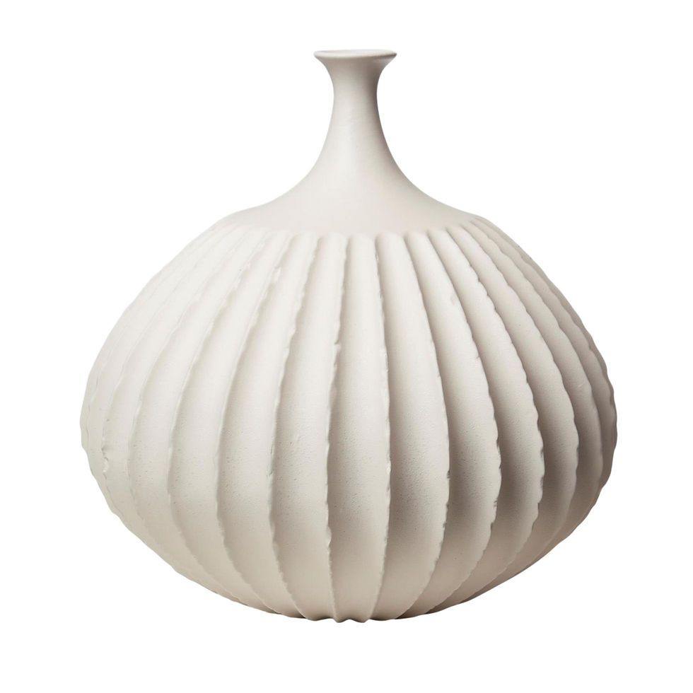 Thumbnail: Sawtooth Bottle Vases - Rustic White