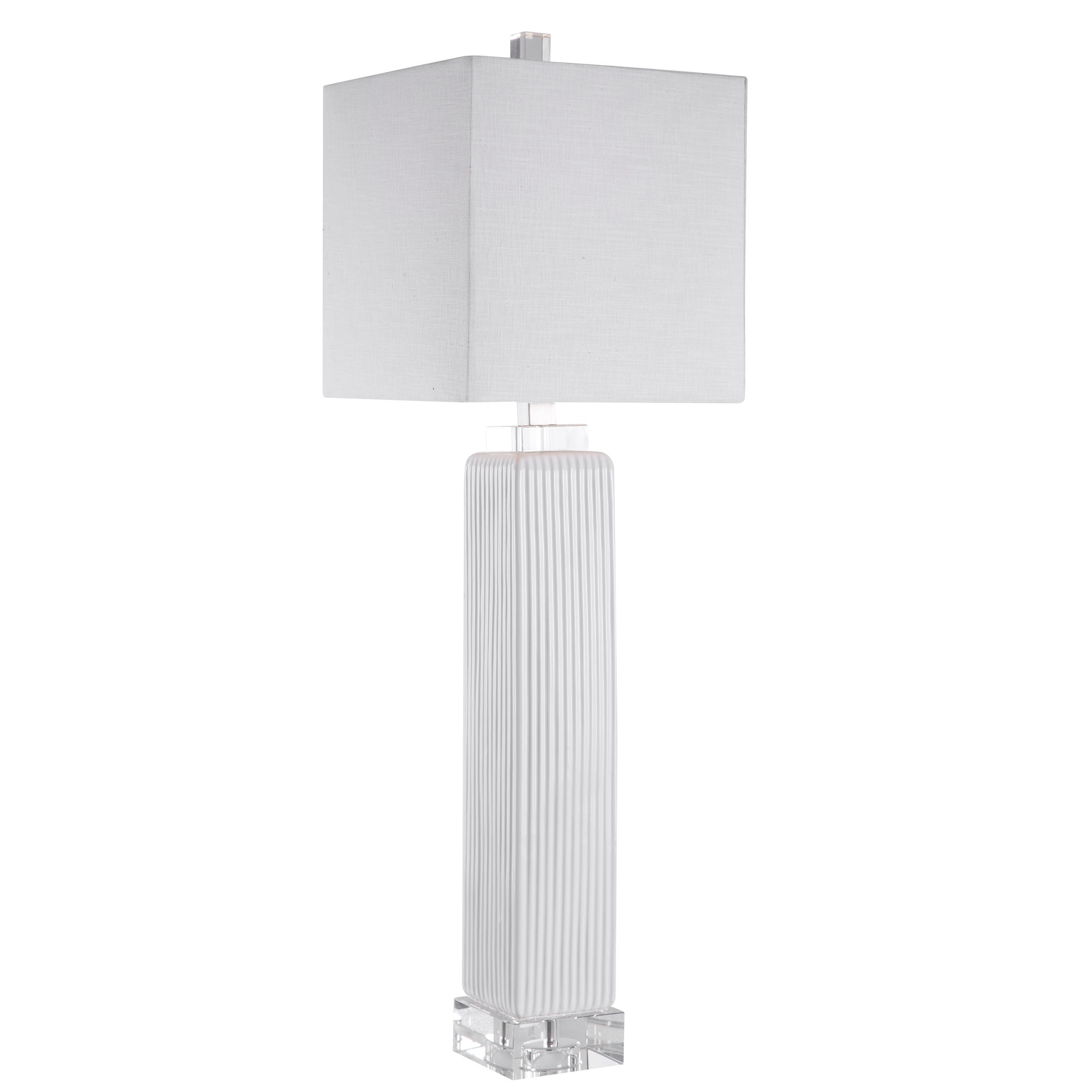 Ribbed White Gloss Lamp