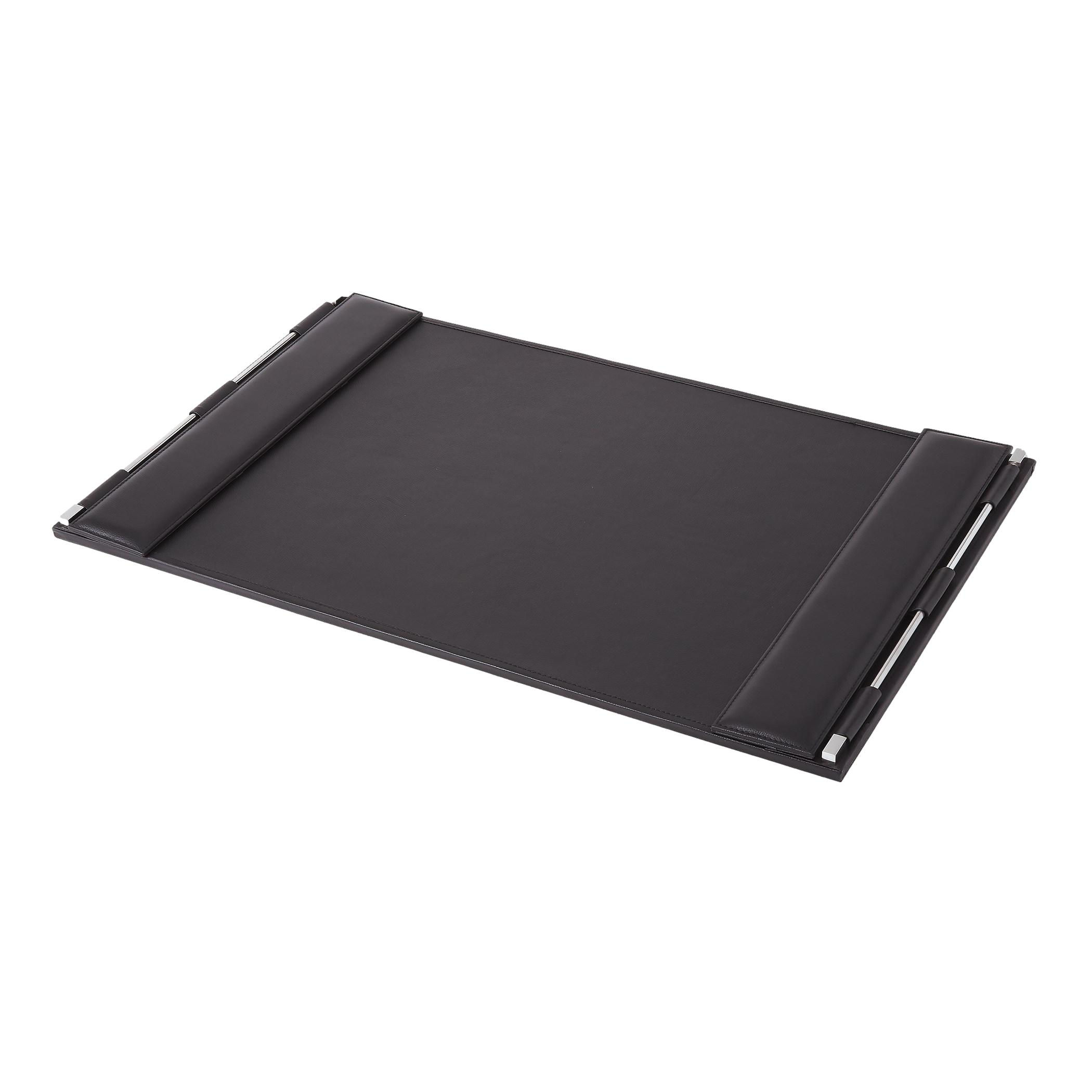Leather Side Flap Desk Blotter - Black