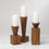 Thumbnail: Tapered Wood Block Candle Holder - 13.5 in
