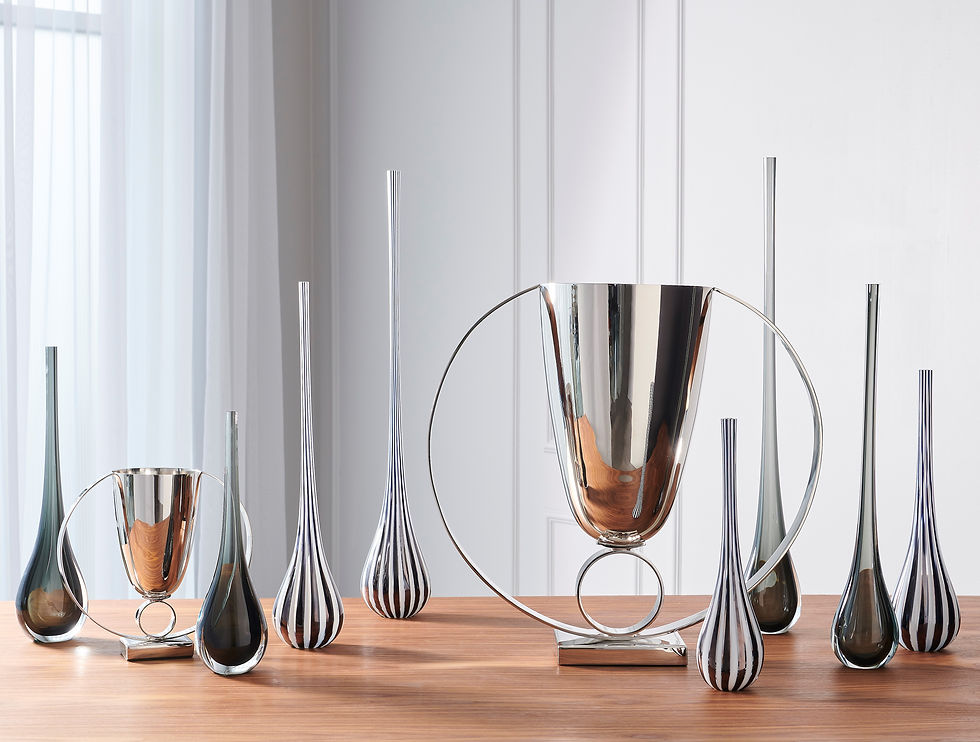 Thumbnail: Smoky Gray Spire Vases