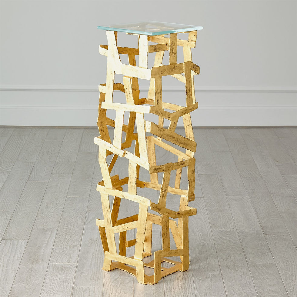 Thumbnail: "Fracture" Pedestal Table - Gold Leaf