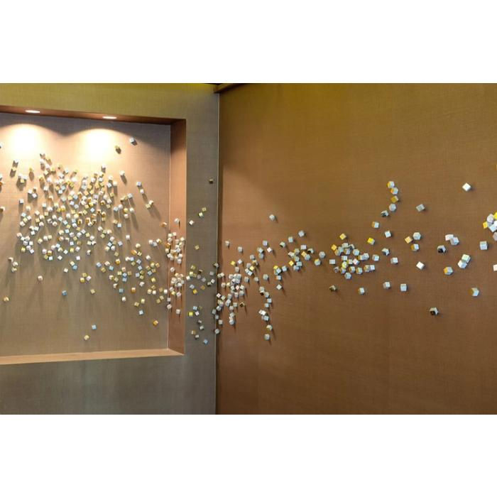 Thumbnail: Gold and White Cube - Luxe Wall Bauble