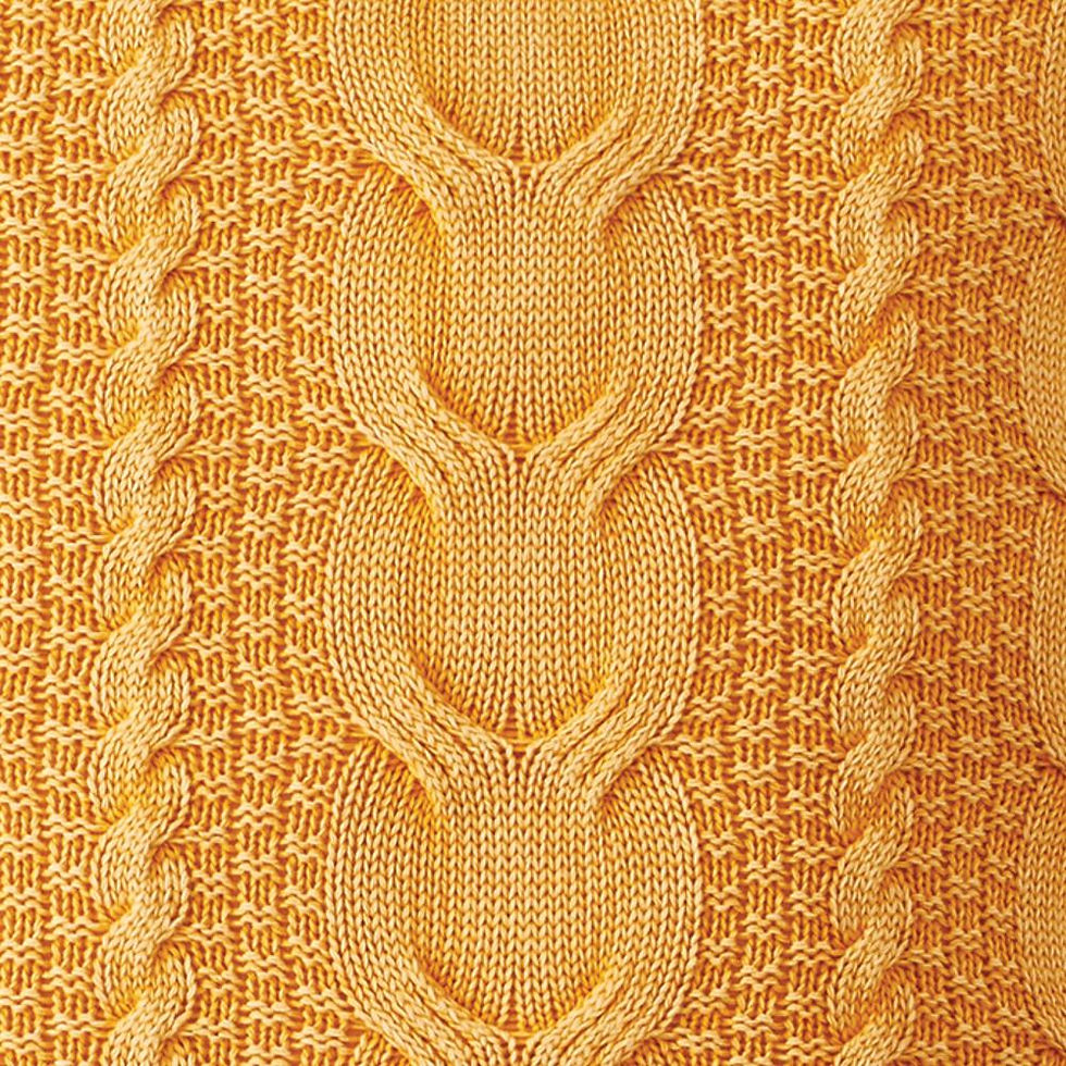 Thumbnail: Cozy Cable Knit Pillow - Ochre Yellow