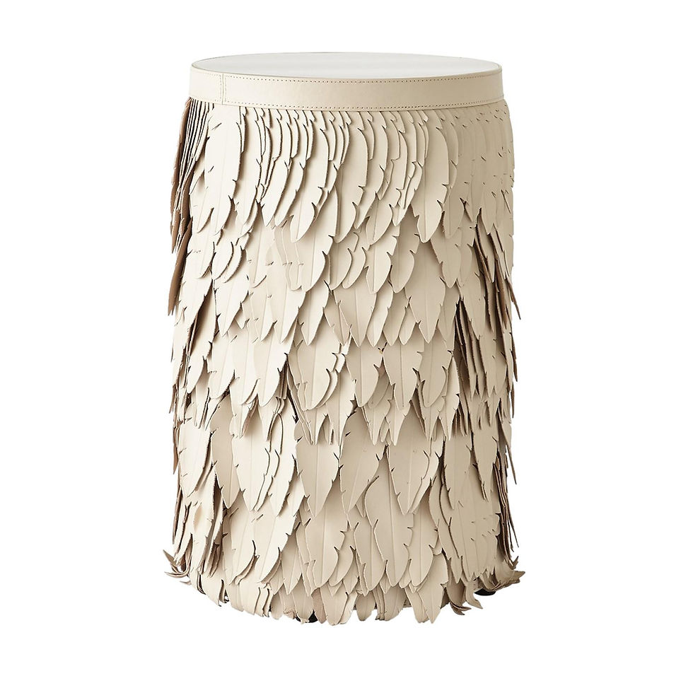 Couture End Table - Ivory