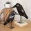 Thumbnail: Antique Black Metal Raven Sculpture - Set of Two