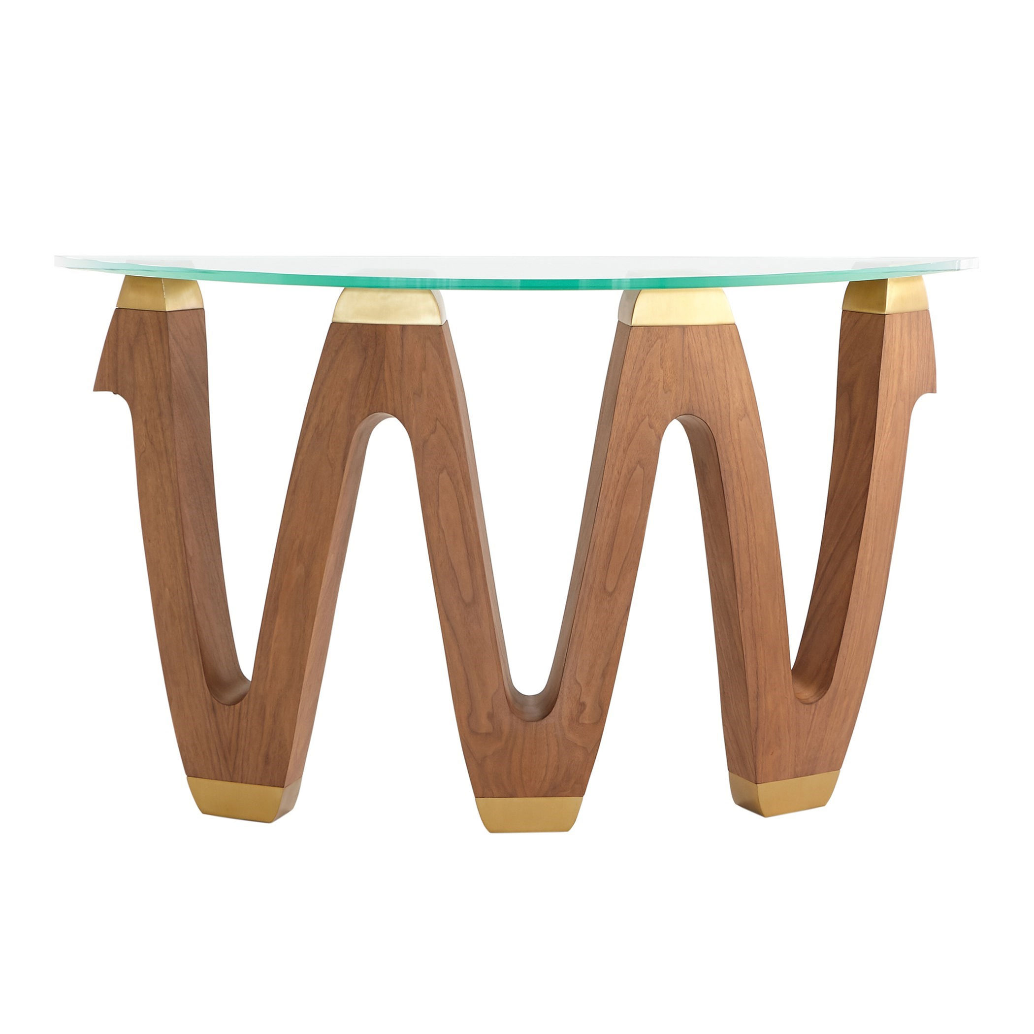 Wood Zig Zag Console Table