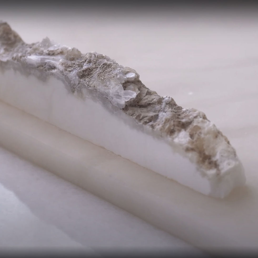 Thumbnail: Alabaster Slab Tray with Live Edge Handle