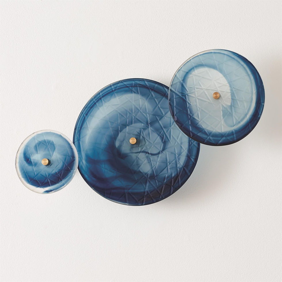 Thumbnail: Three Blue Swirl Wall Discs