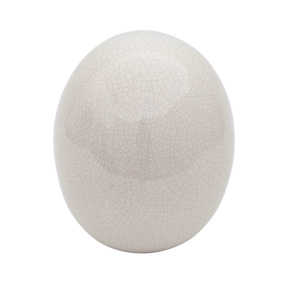 Large Ivory Crackled Egg