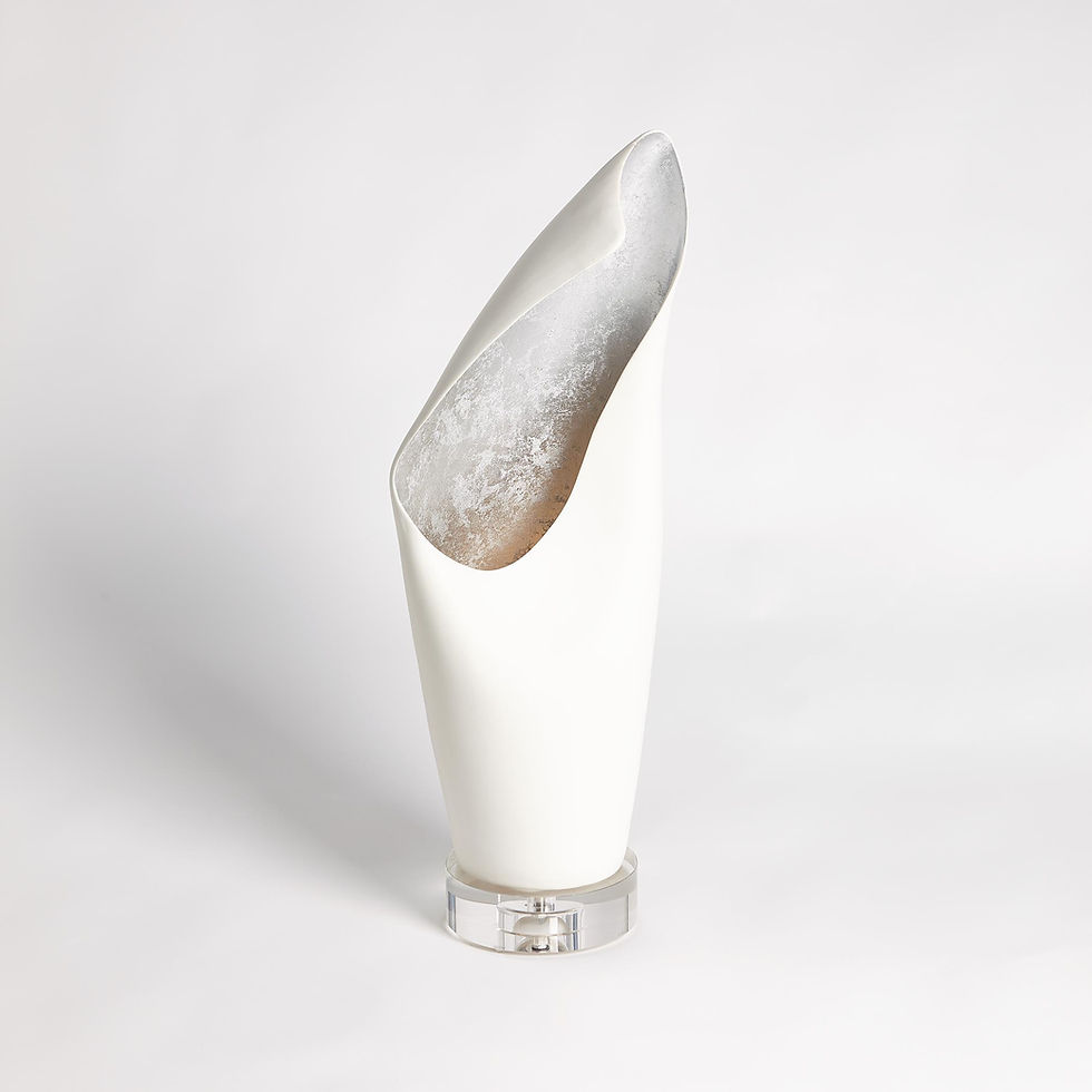 Thumbnail: Cowl Table Lamp - White/Silver